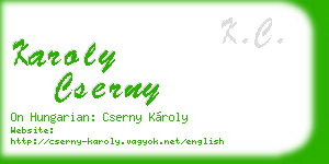 karoly cserny business card