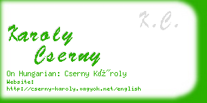 karoly cserny business card